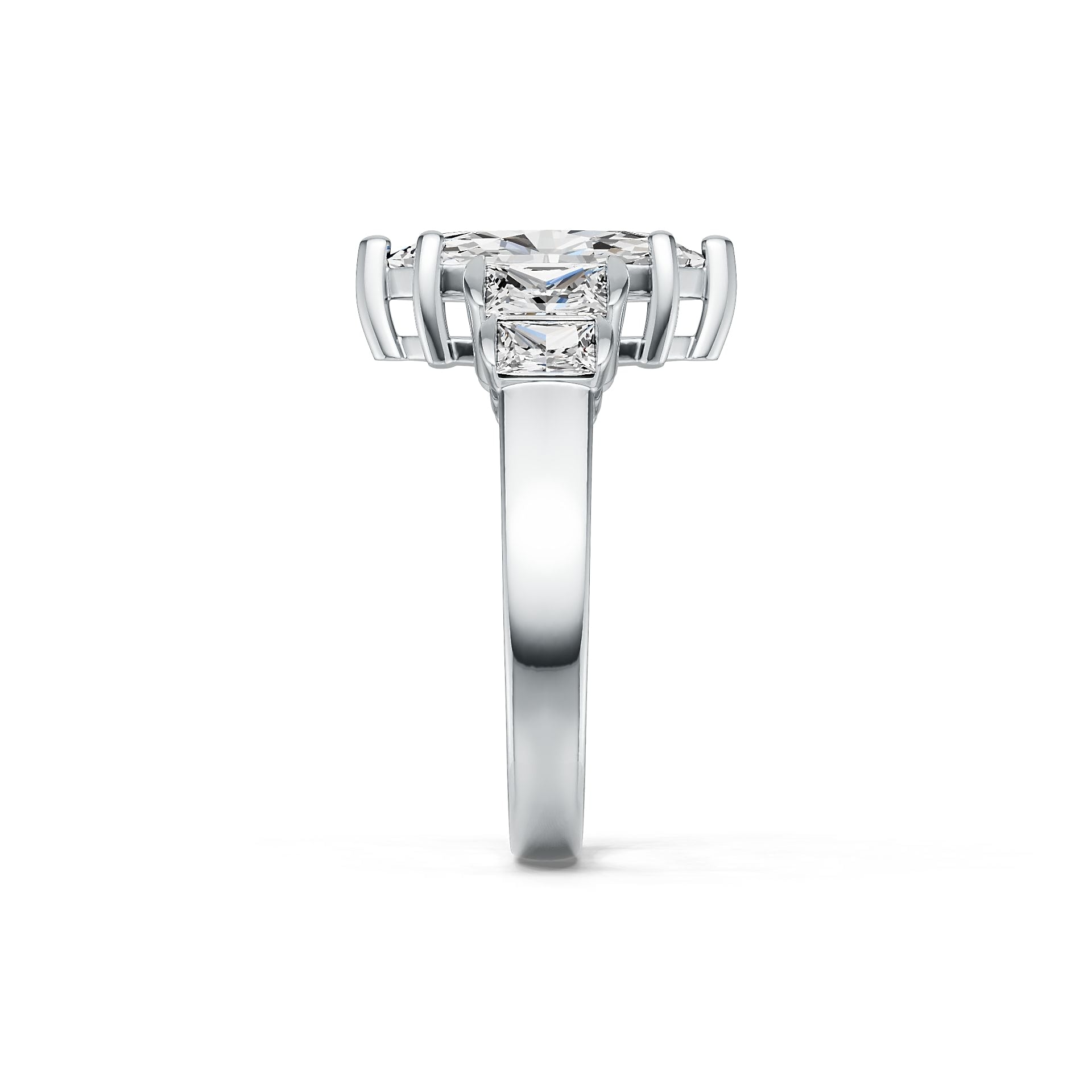 Sterling Silver Semi Mount Ring Setting Marquise MQ 14X7mm BG 5X4mm BG 4X3 DHJ