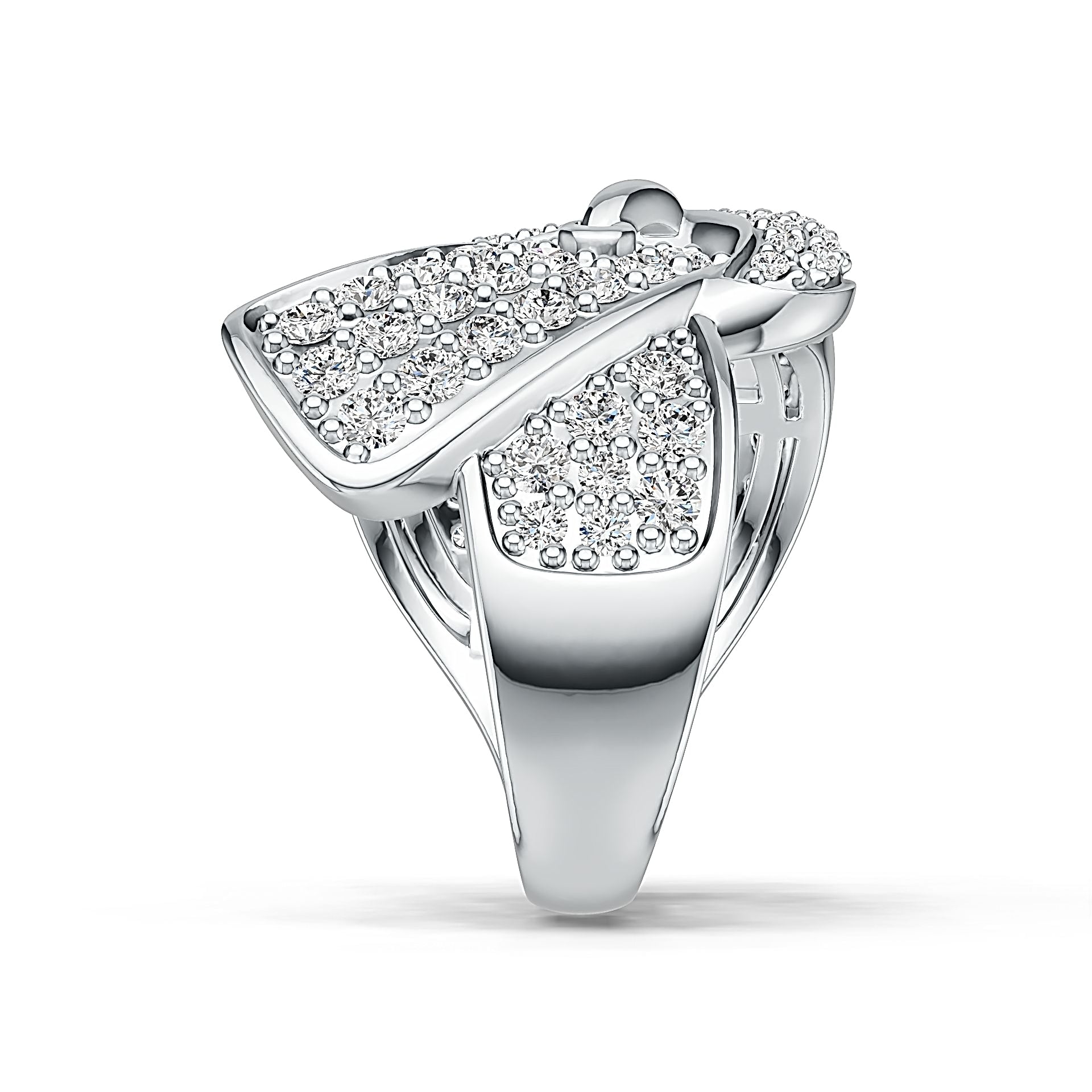 Sterling Silver Ring Belt Buckle Theme with White Topaz or Moissanite - Syzjewelry