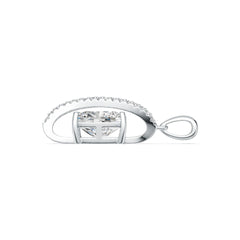 Platinum Semi Mount Pendant Setting Cushion CU 10X8mm Diamond Accent DHJ