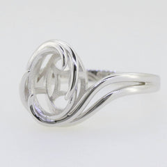 14K Gold Semi Mount Ring Setting Oval OV 11x9mm Contemporary Syzjewelry