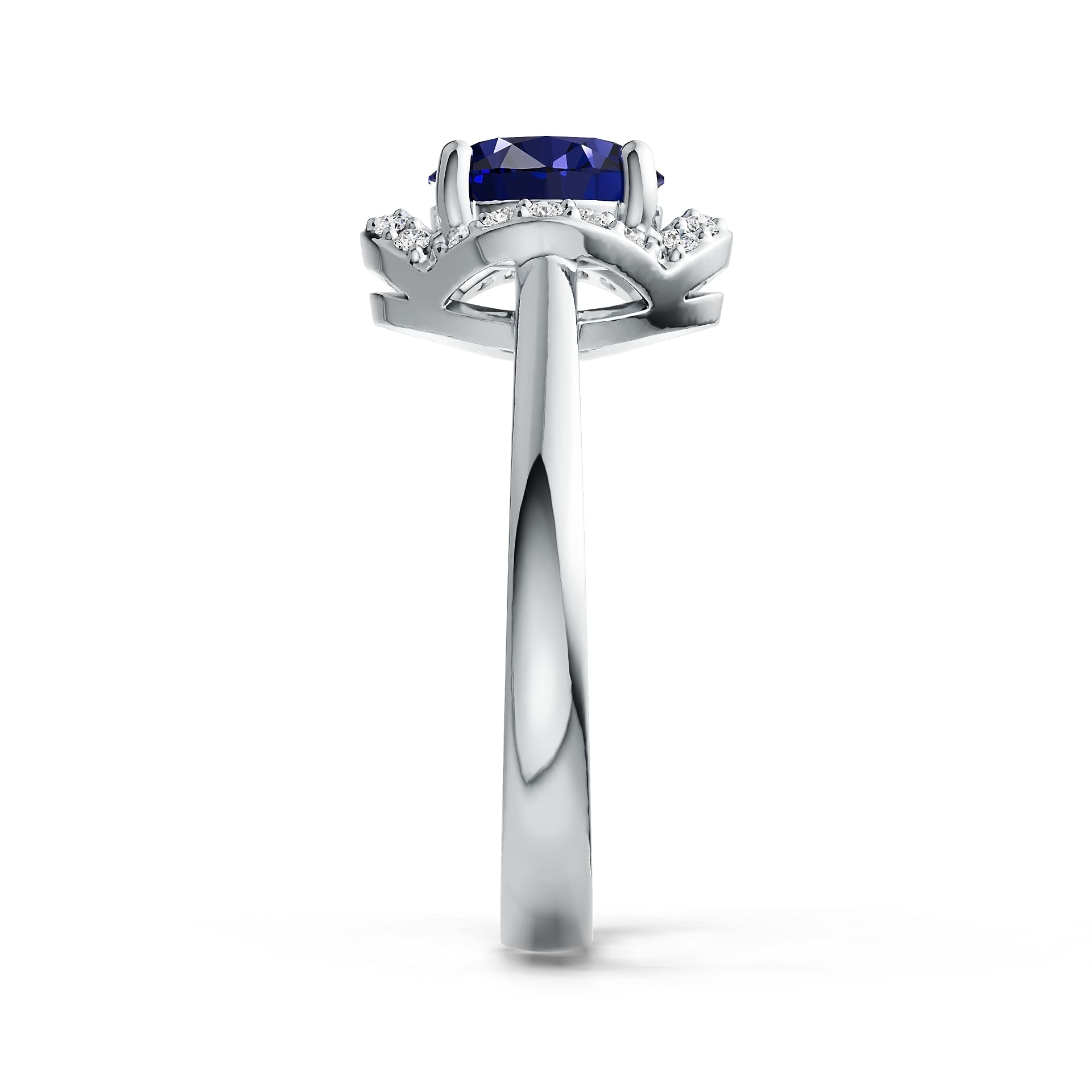 Sterling Silver Semi Mount Ring Setting Round 7X7mm Halo Syzjewelry