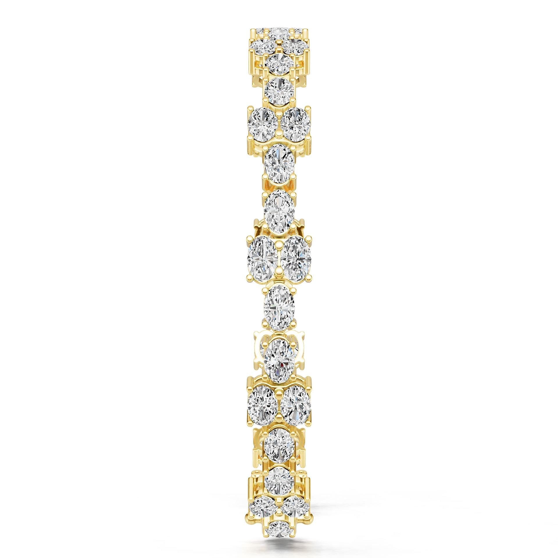 18K Gold Semi Mount Bracelet Setting Round Ro 6x4mm Diamond Accent Syz Jewelry