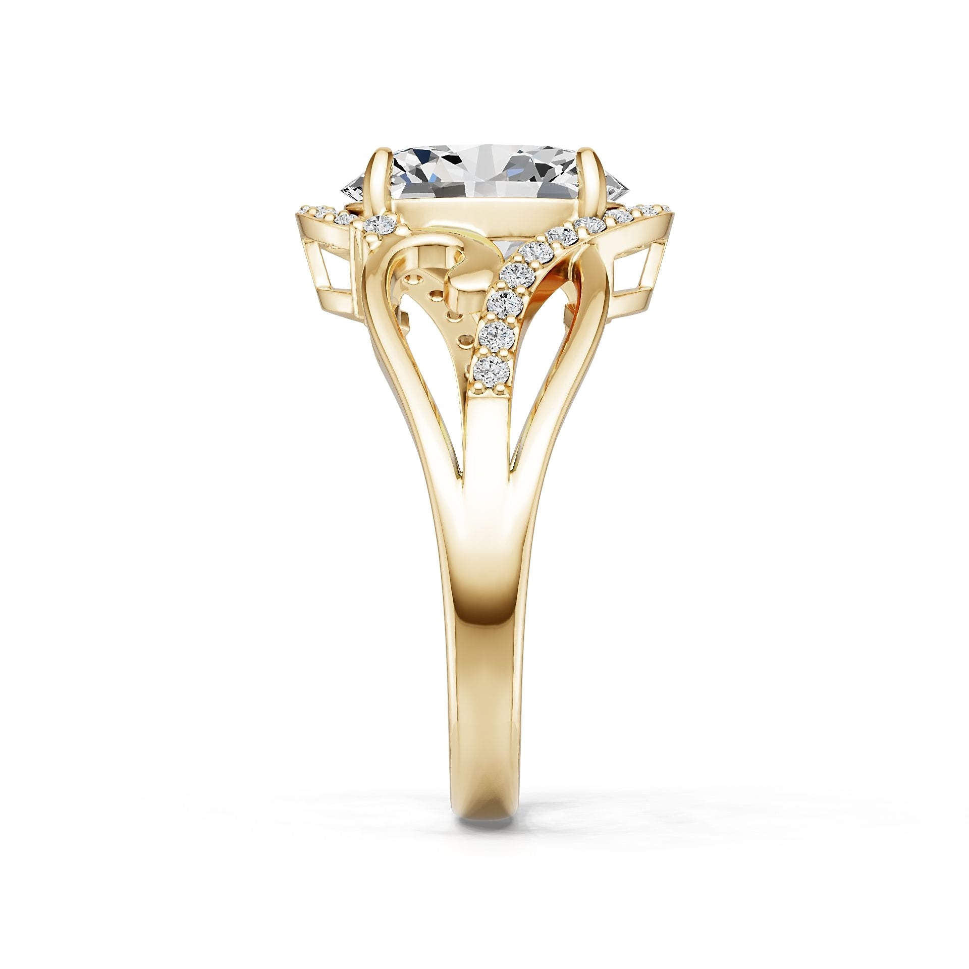 14K Gold Semi Mount Ring Setting Oval Ov 11x9mm Diamond Accent Syz Jewelry