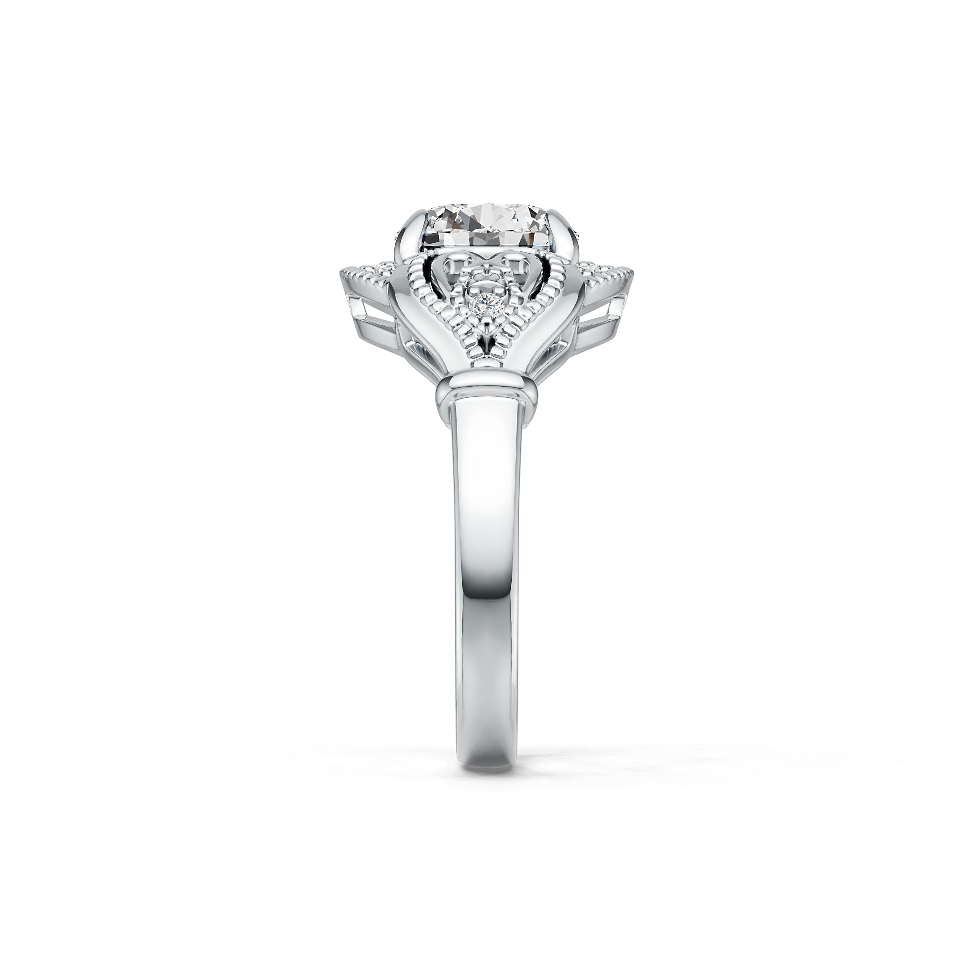 Sterling Silver Semi Mount Ring Setting Round RD 8x8mm DHJ