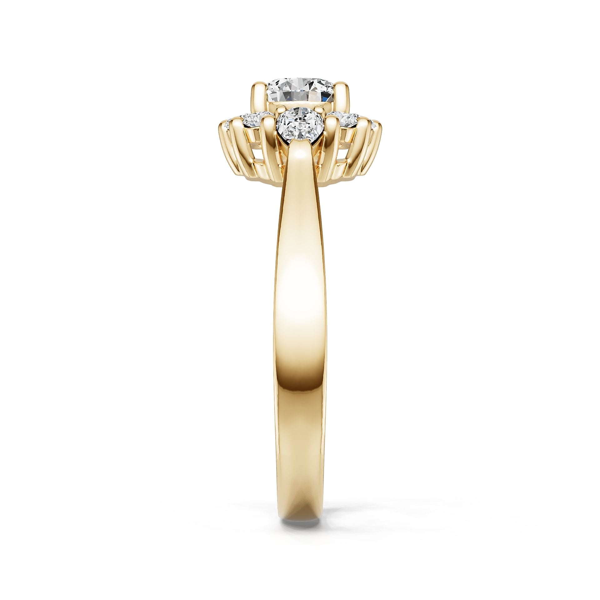 Platinum Semi Mount Ring Setting Round Ro 5x3mm Diamond Accent Syz Jewelry