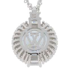 14K Gold Semi Mount Pendant Setting Round RD 12x12mm White Topa Diamond Accent Syzjewelry