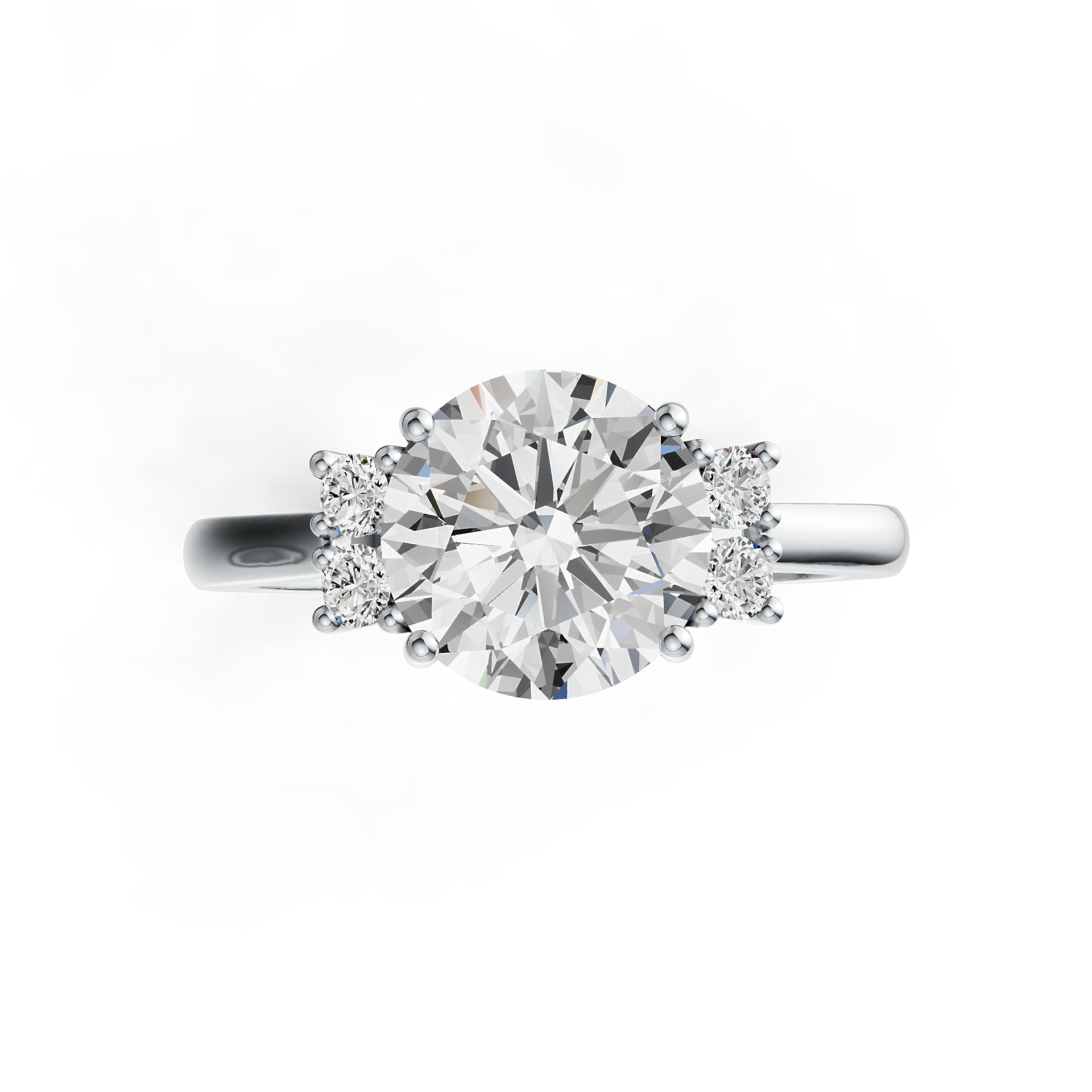 14K Gold Semi Mount Ring Setting Round RD 10x10mm Diamond Accent DHJ