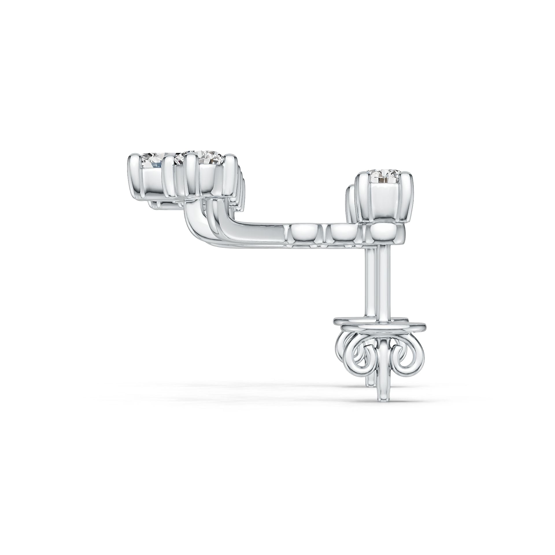 Sterling Silver Ear Jacket Earrings with White Topaz or Moissanite DHJ