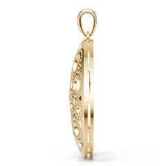 14K Gold Semi Mount Pendant Setting Round Ro 6x6mm Diamond Accent Syz Jewelry