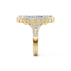 14K Gold Semi Mount Ring Setting Emerald Em 6x4mm Syz Jewelry