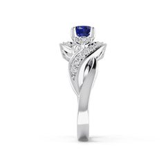 Platinum Semi Mount Ring Setting Round Ro 5x5mm Diamond Accent Syz Jewelry