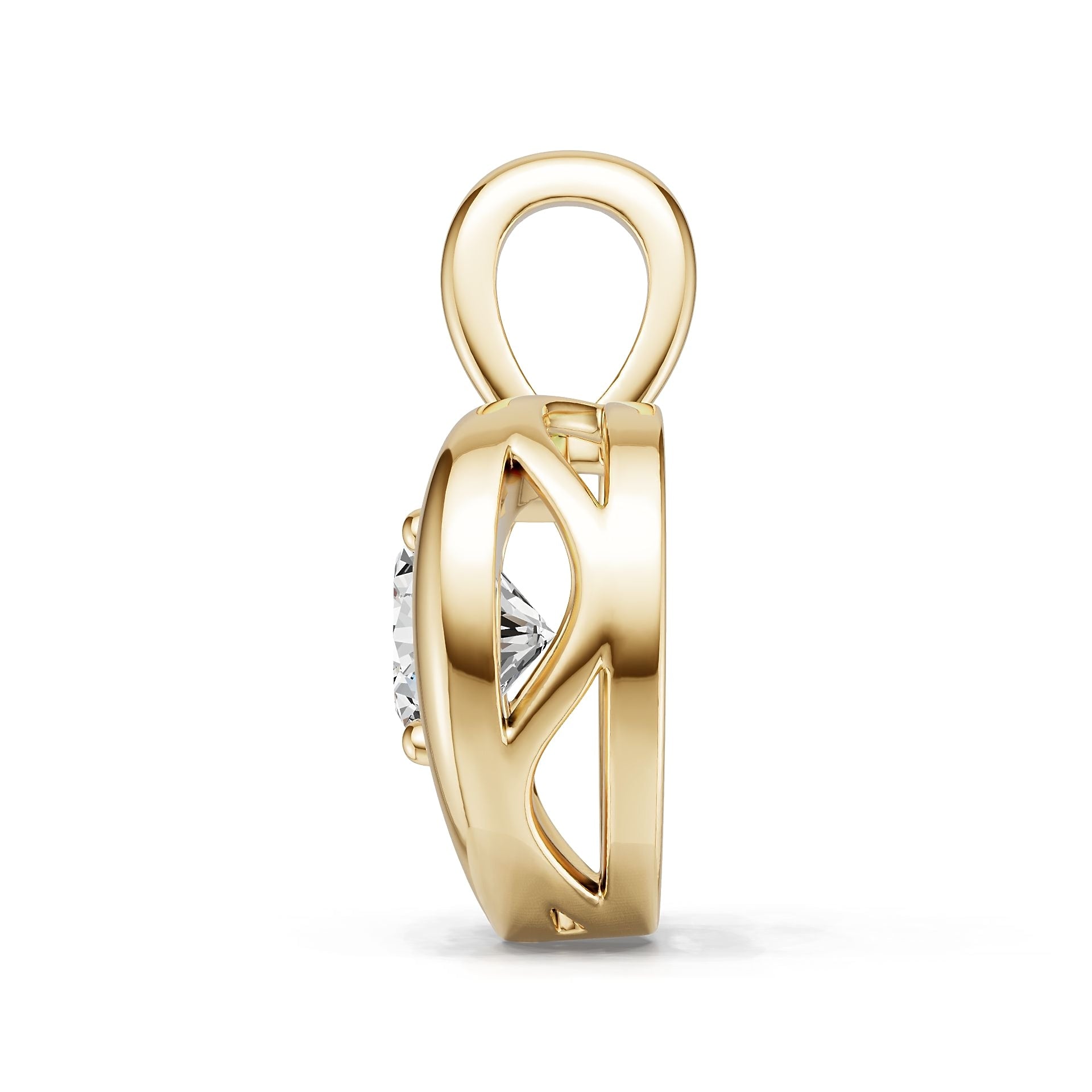 10K Gold Semi Mount Pendant Setting Round Ro 6x6mm Moissanite Accent Syz Jewelry