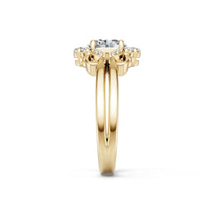 Platinum Semi Mount Ring Setting Oval Ov 7x5mm Diamond Accent Syz Jewelry