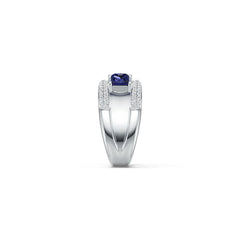 Sterling Silver Semi Mount Ring Setting SQ 4.5x4.5mm Men's Band Ring 3 Stones Syzjewelry
