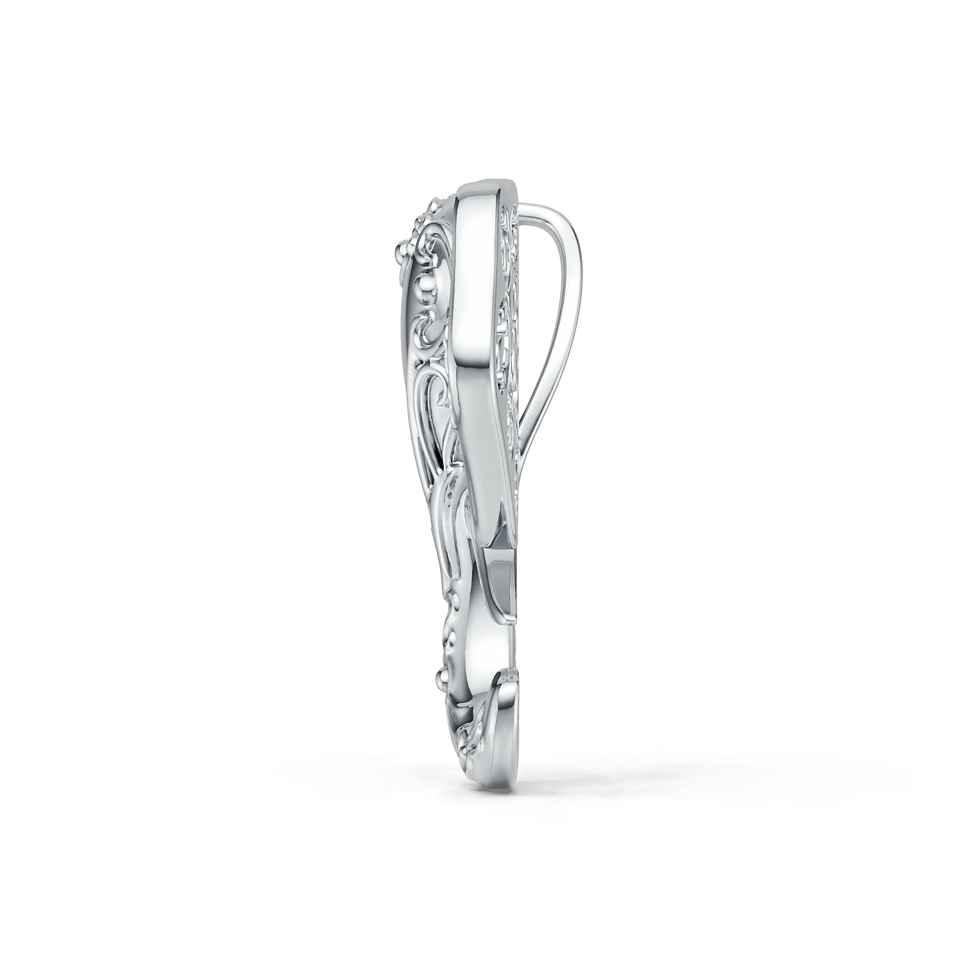 Platinum Semi Mount Pendant Setting Round Ro Syz Jewelry
