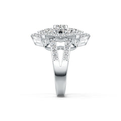 Sterling Silver Semi Mount Ring Setting Round RD 6x6mm Flower Theme DHJ