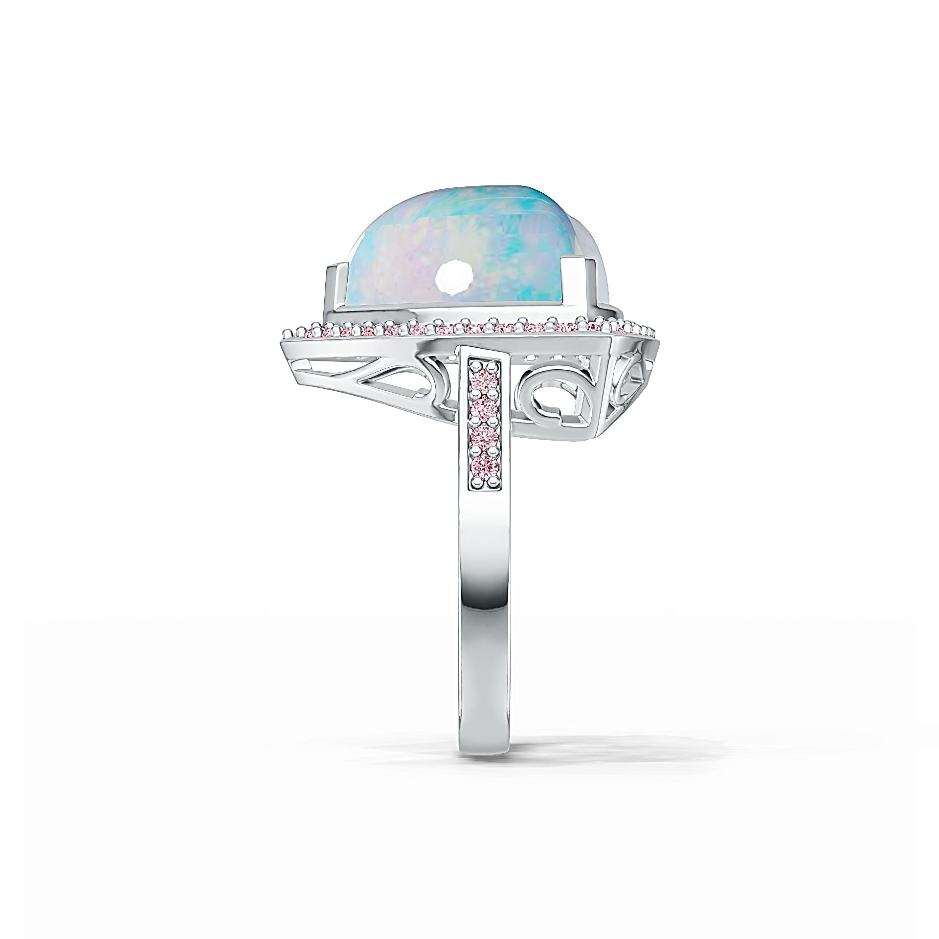 Sterling Silver Semi Mount Ring Setting Trillion TRI 16.6X16MM DHJ