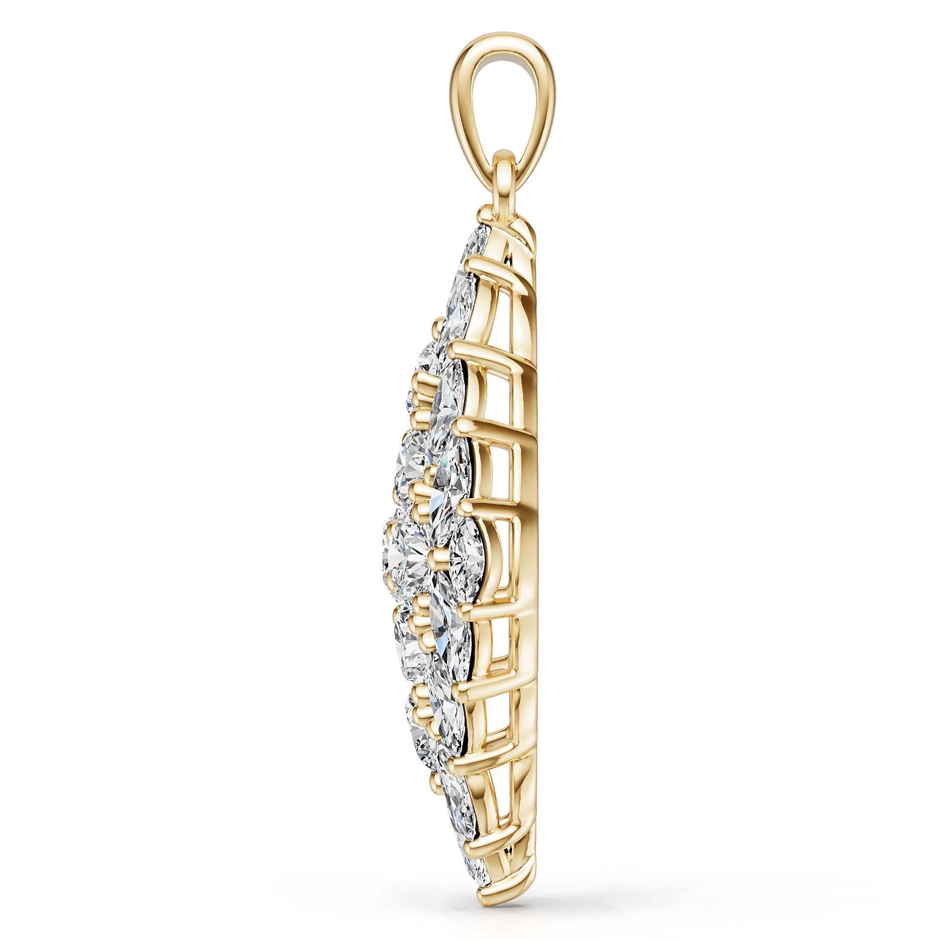 10K Gold Semi Mount Pendant Setting Round Ro 8x8mm Moissanite Accent Syz Jewelry