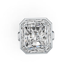 Platinum Semi Mount Ring Setting Emerald OCT 15x13mm DHJ