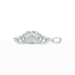 Sterling Silver Semi Mount Pendant Setting Oval OV 8X6mm with White Topaz Vintage-Inspired DHJ