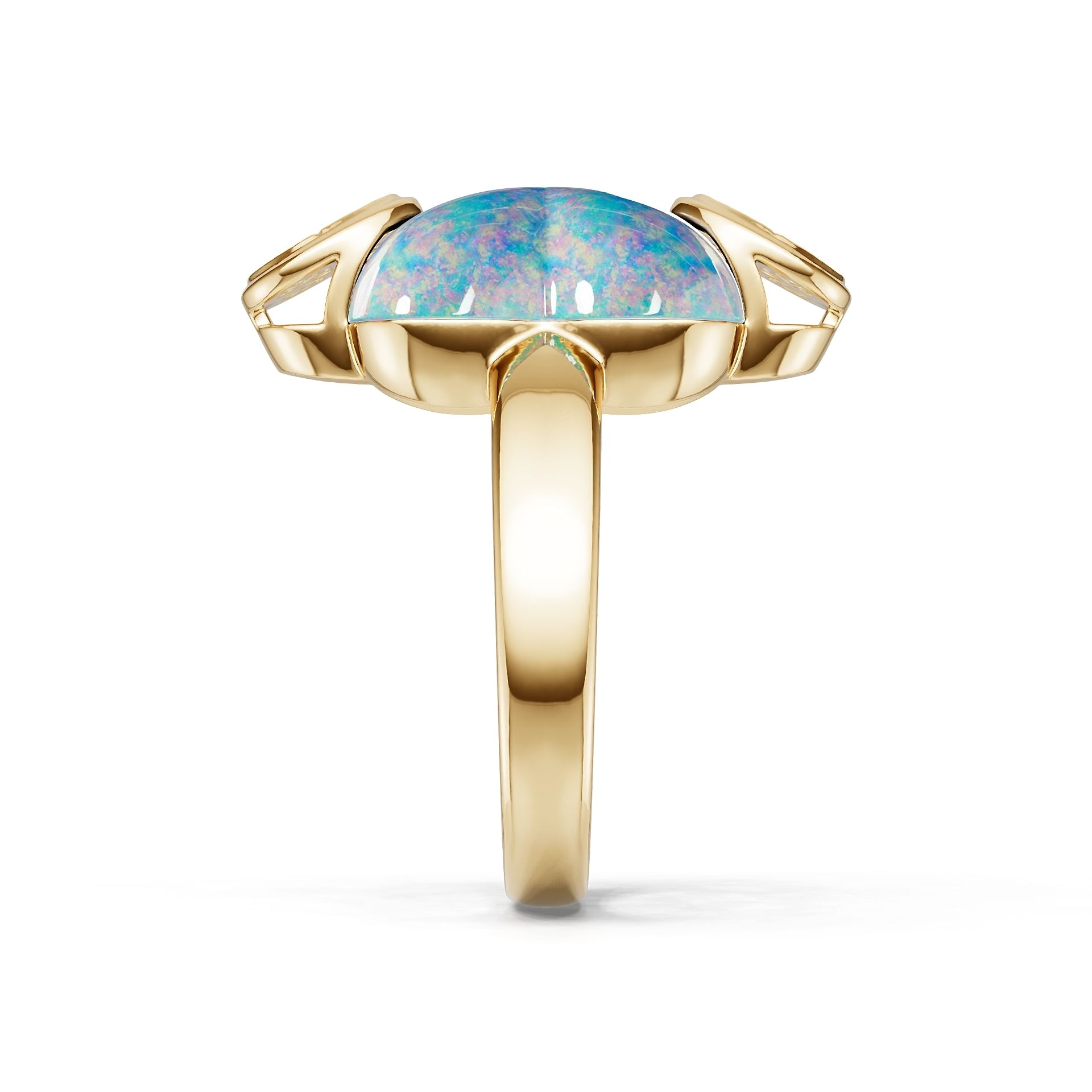 14K Gold Semi Mount Ring Setting Round Ro 14x13mm Syz Jewelry