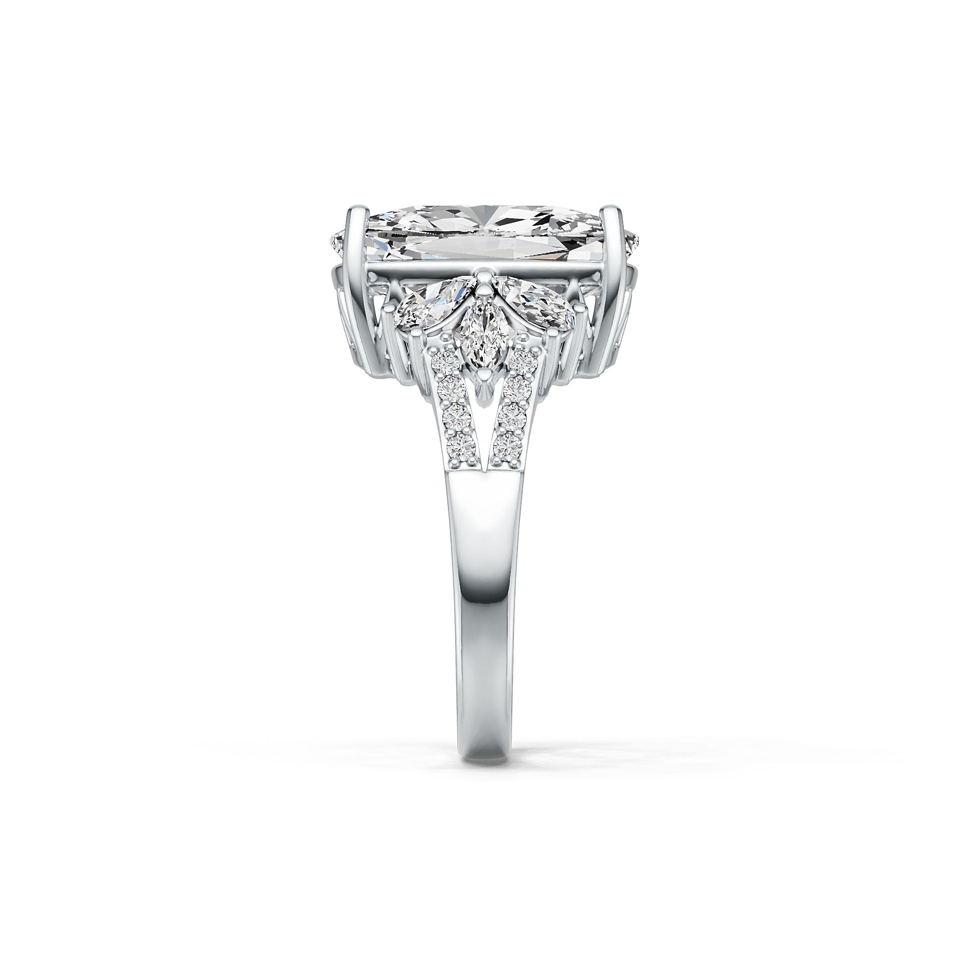 Sterling Silver Semi Mount Ring Setting CU 16X12mm White Topaz Syzjewelry
