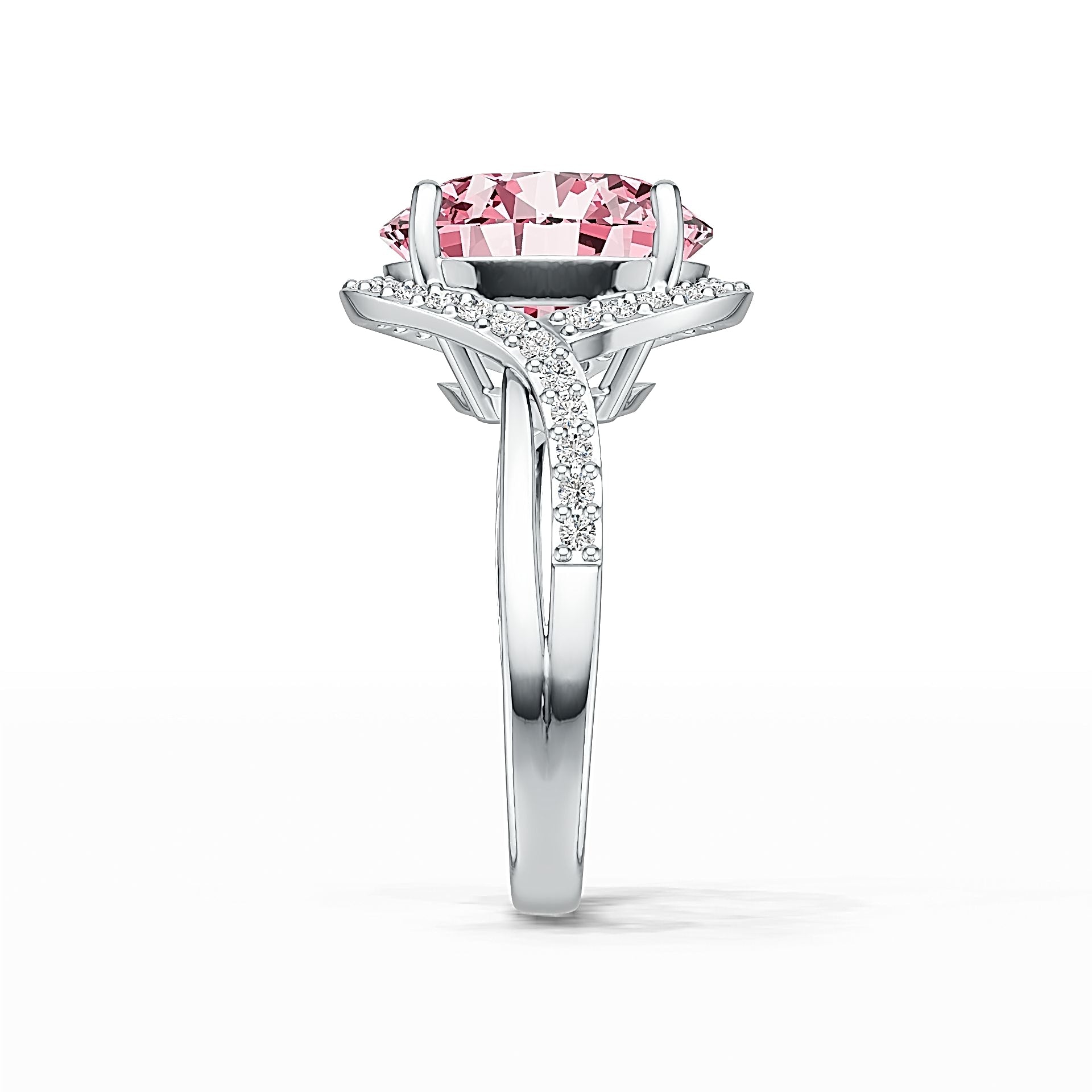 Sterling Silver Semi Mount Ring Setting Round RD 14X14mm Twisted Shank Syzjewelry