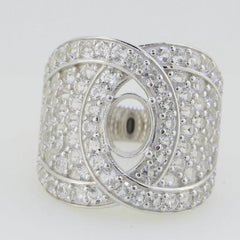 10K Gold Semi Mount Ring Setting Oval OV 8X6mm Dome Ring Moissanite Accent Syzjewelry