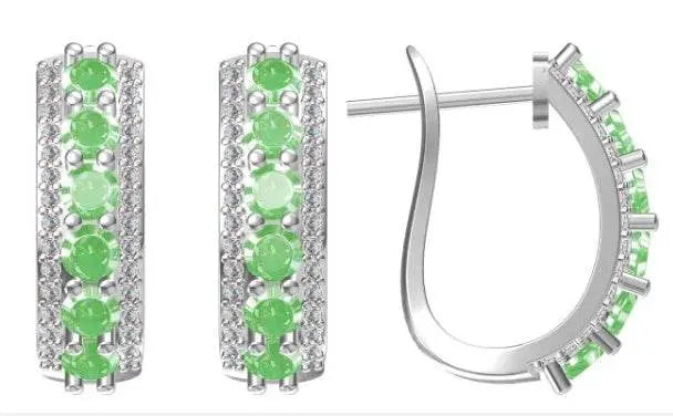 14K Gold Semi Mount Earrings Setting Round RD 4x4mm Diamond Accent DHJ