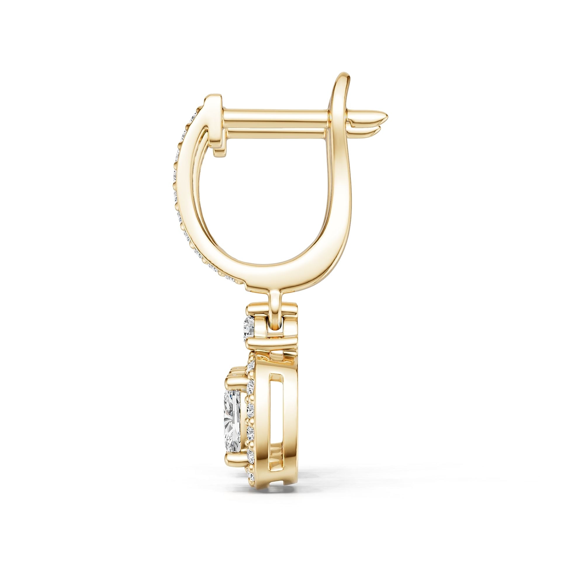 14K Gold Semi Mount Earrings Setting Round Ro 5x4mm Diamond Accent Syz Jewelry