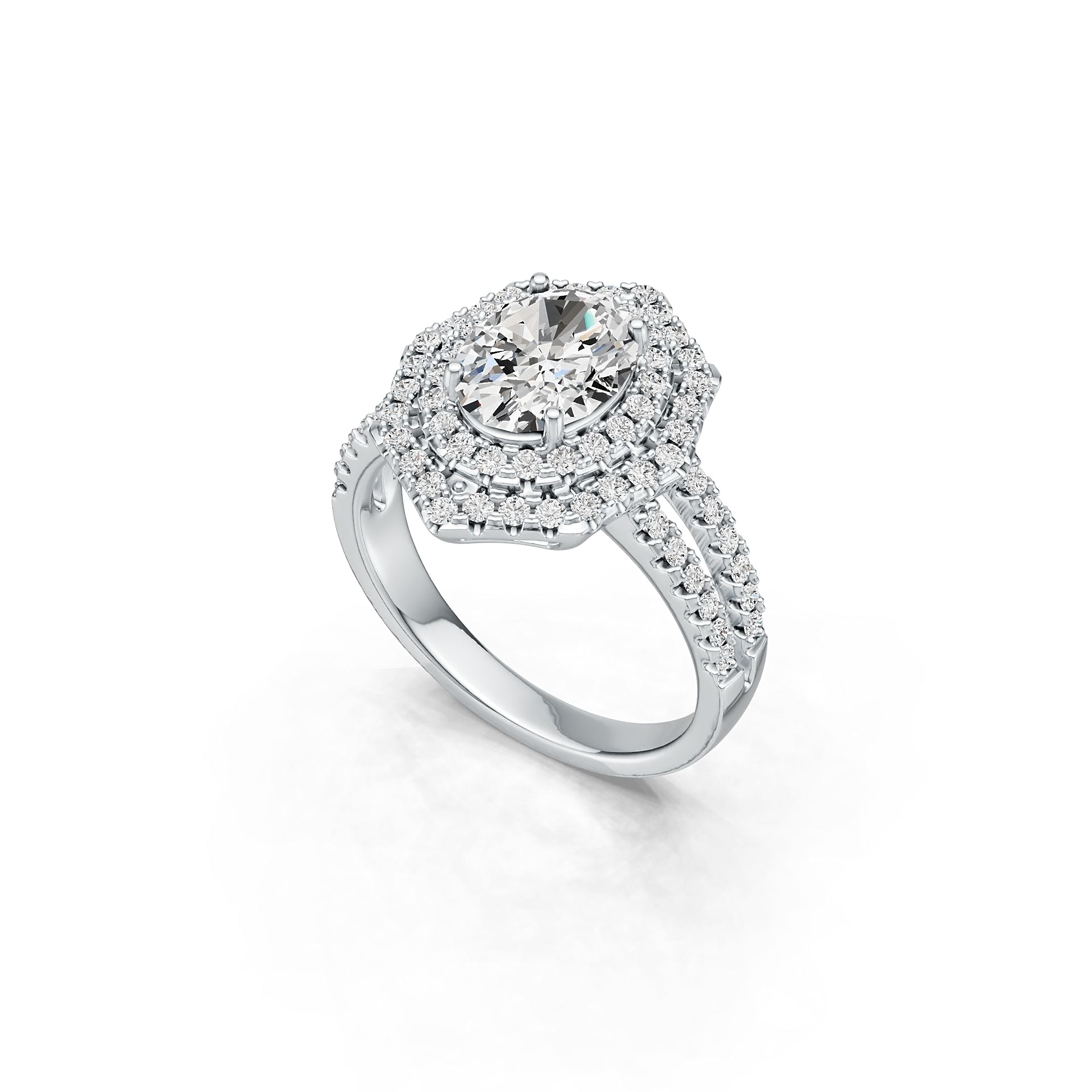 14K Gold Semi Mount Ring Setting Oval OV 9X7mm Diamond Accent DHJ