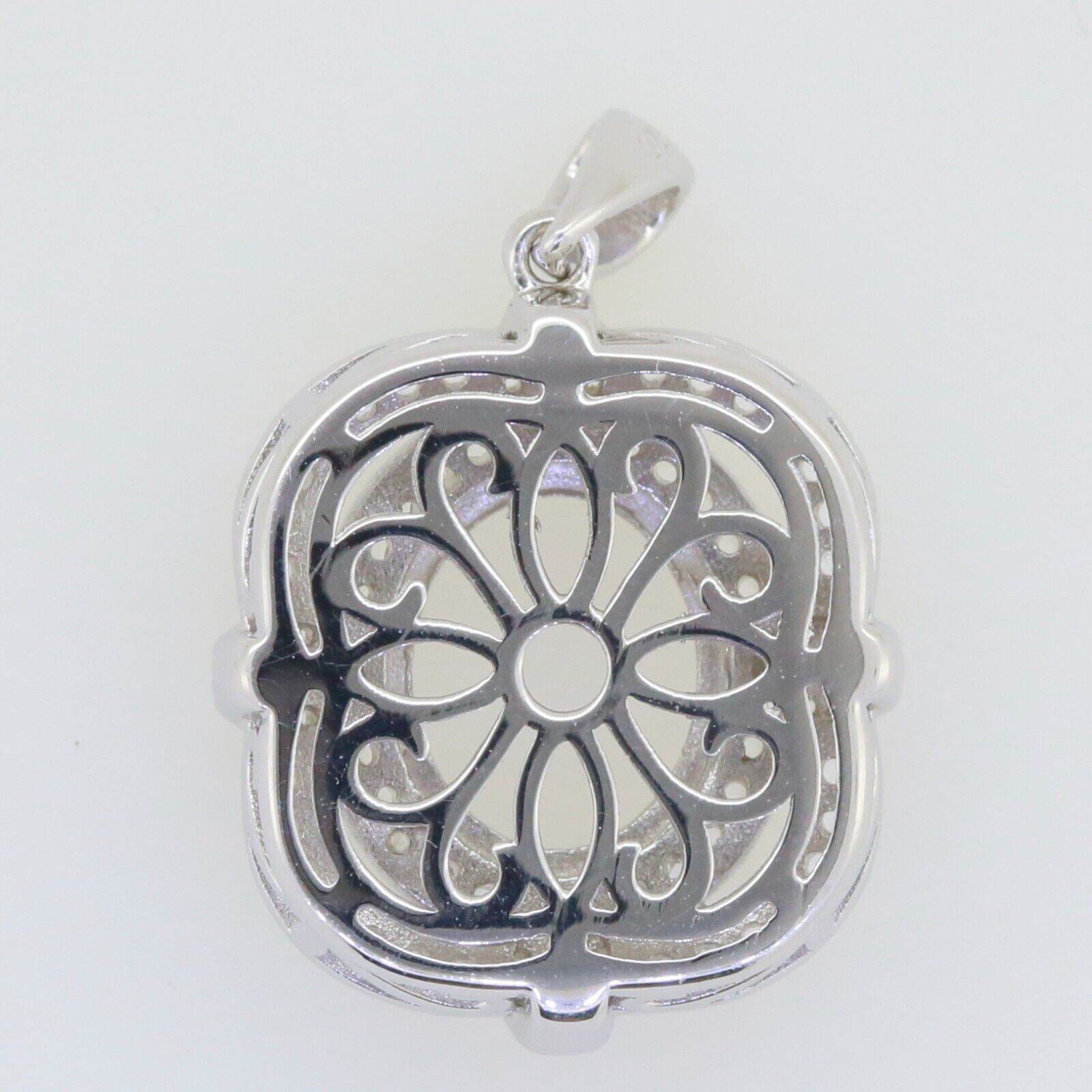 18K Gold Semi Mount Pendant Setting Oval OV 12x10mm Diamond Accent Syzjewelry