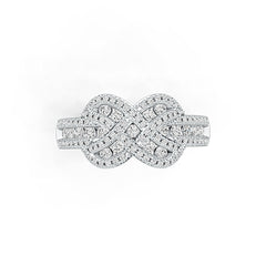 10K Gold Infinity Ring with or Moissanite Moissanite Accent DHJ