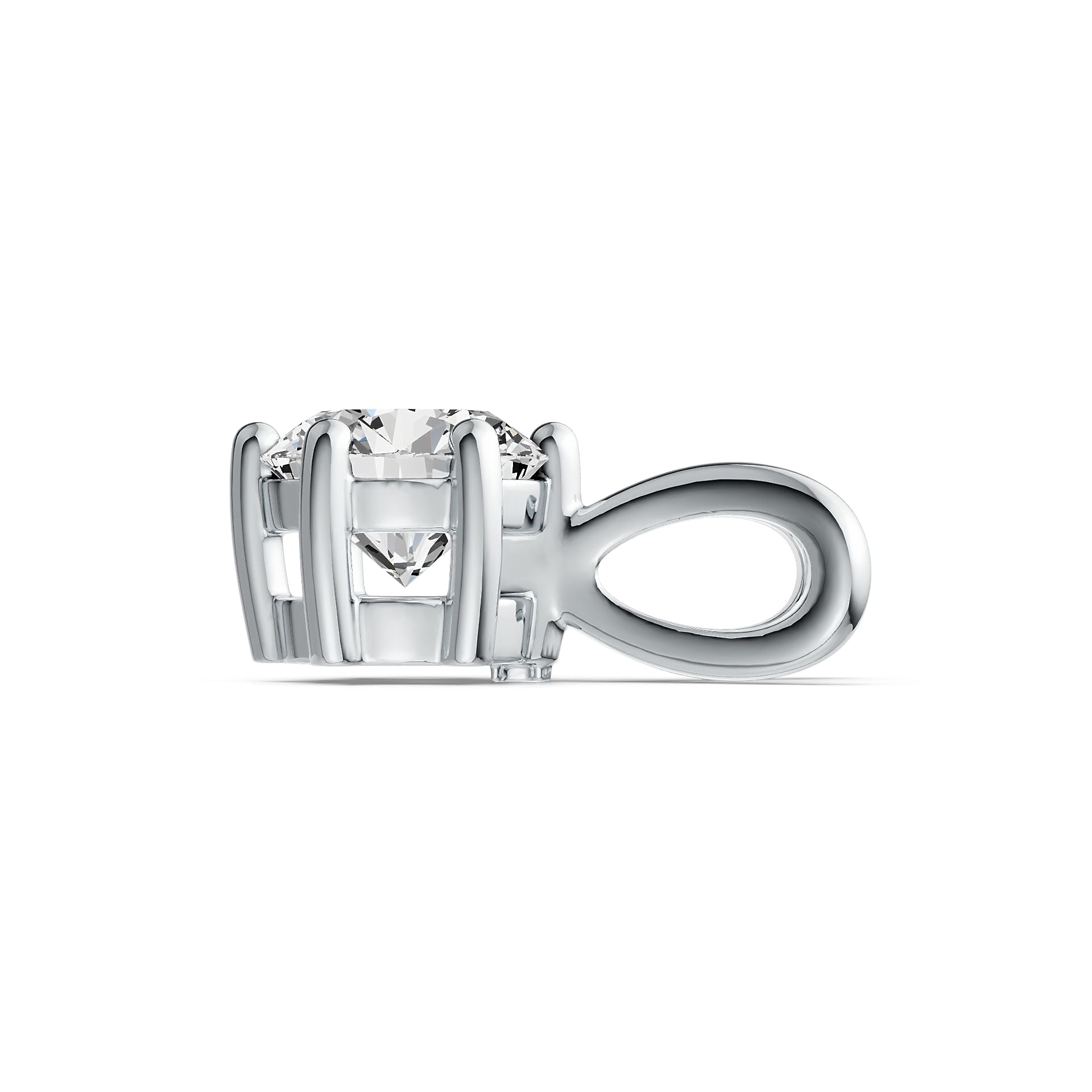 Sterling Silver Semi Mount Pendant Setting Round RD 6x6mm DHJ