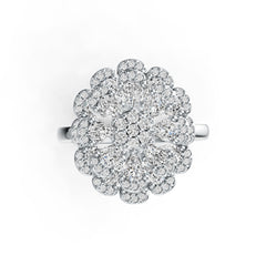 10K Gold Semi Mount Ring Setting Pear PE 4X3mm Flower Theme Moissanite Accent DHJ
