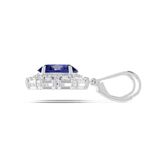 Sterling Silver Semi Mount Earrings Setting Oval OV 11x9mm with White Topaz Syzjewelry