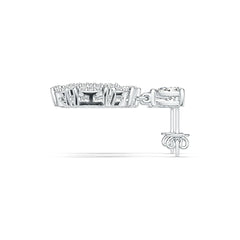 18K Gold Semi Mount Earrings Setting Pear PE 6X4mm Diamond Accent DHJ