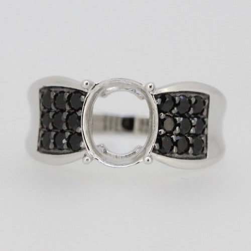 Platinum Semi Mount Ring Setting Oval OV 10X8mm Diamond Accent DHJ