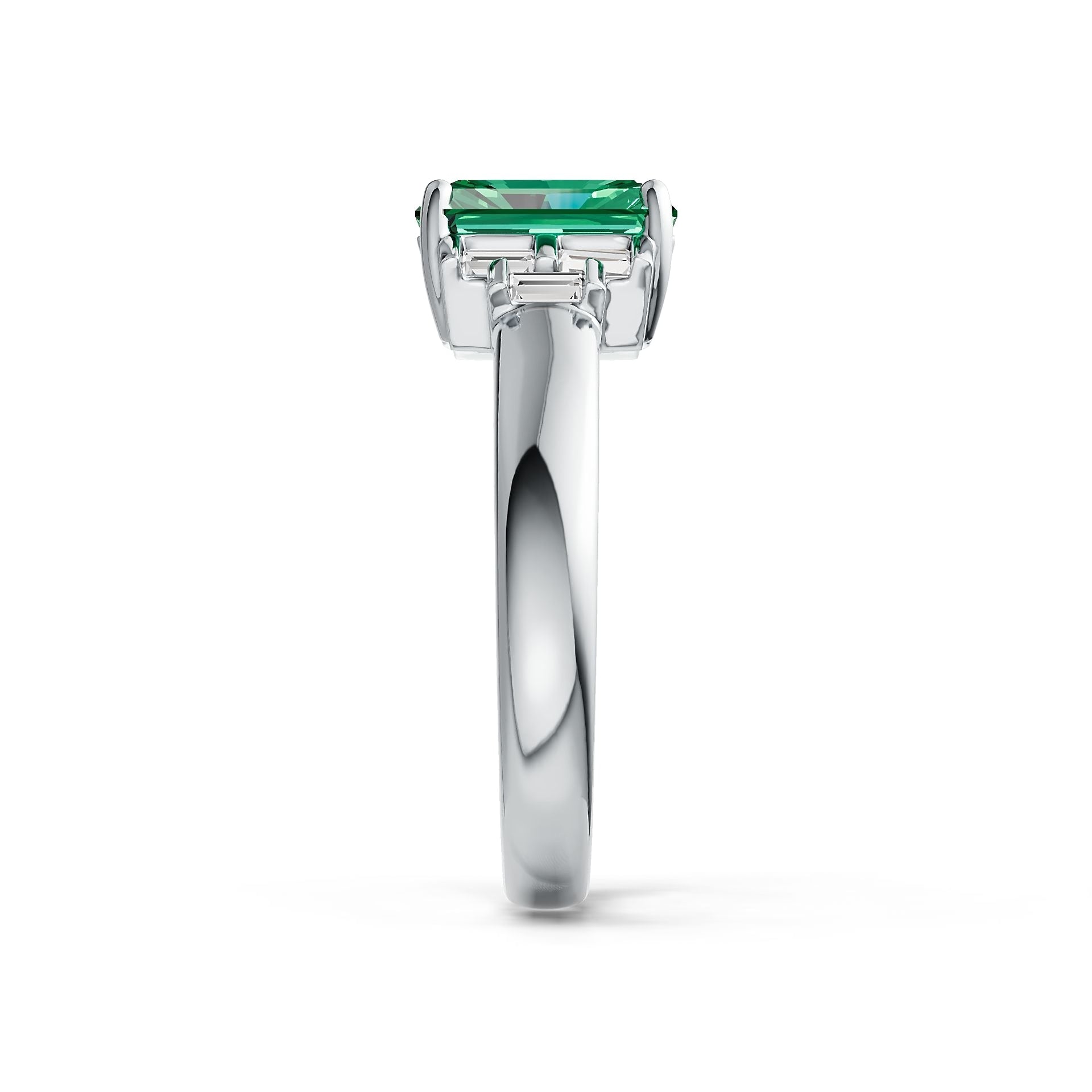 Sterling Silver Semi Mount Ring Setting Emerald OCT 8X6mm DHJ