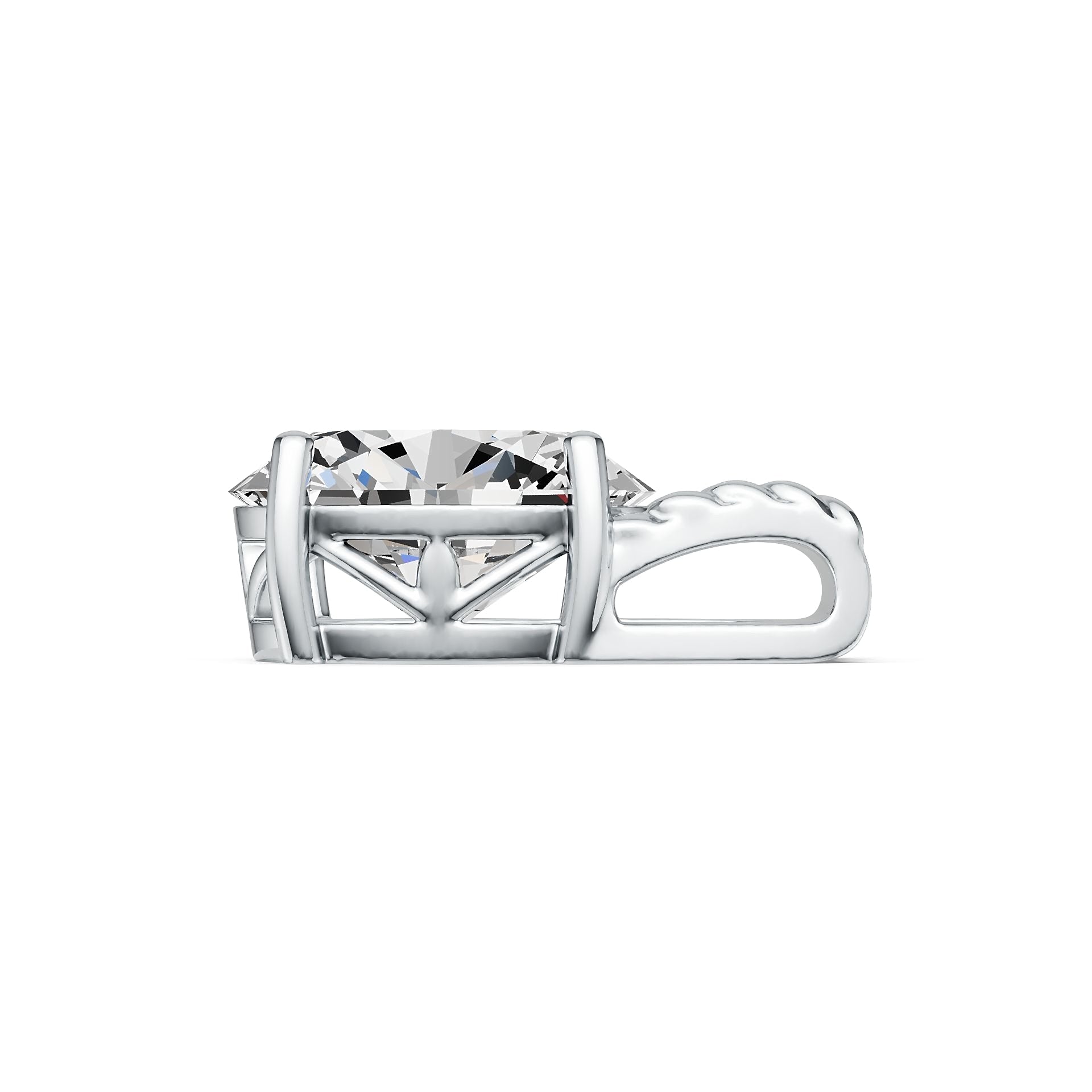 Sterling Silver Semi Mount Pendant Setting Oval OV 12X10mm DHJ