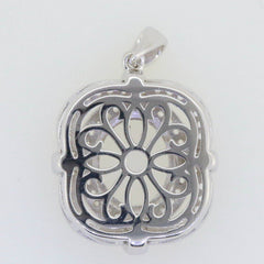 Platinum Semi Mount Pendant Setting Oval OV 12x10mm Diamond Accent Syzjewelry