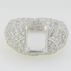 Yellow Gold Plated10K Gold Semi Mount Ring Setting OCT 10x8mm Moissanite Accent Syzjewelry