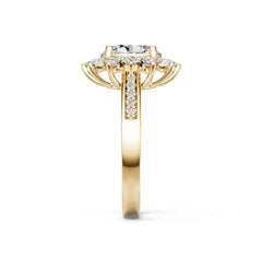 10K Gold Semi Mount Ring Setting Oval Ov 5x7mm Moissanite Accent Syz Jewelry
