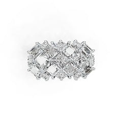 18K Gold Semi Mount Ring Setting Princess SQ 4X4mm Diamond Accent DHJ
