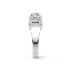 Sterling Silver Semi Mount Ring Setting Princess SQ 4X4mm with White Topaz Syzjewelry