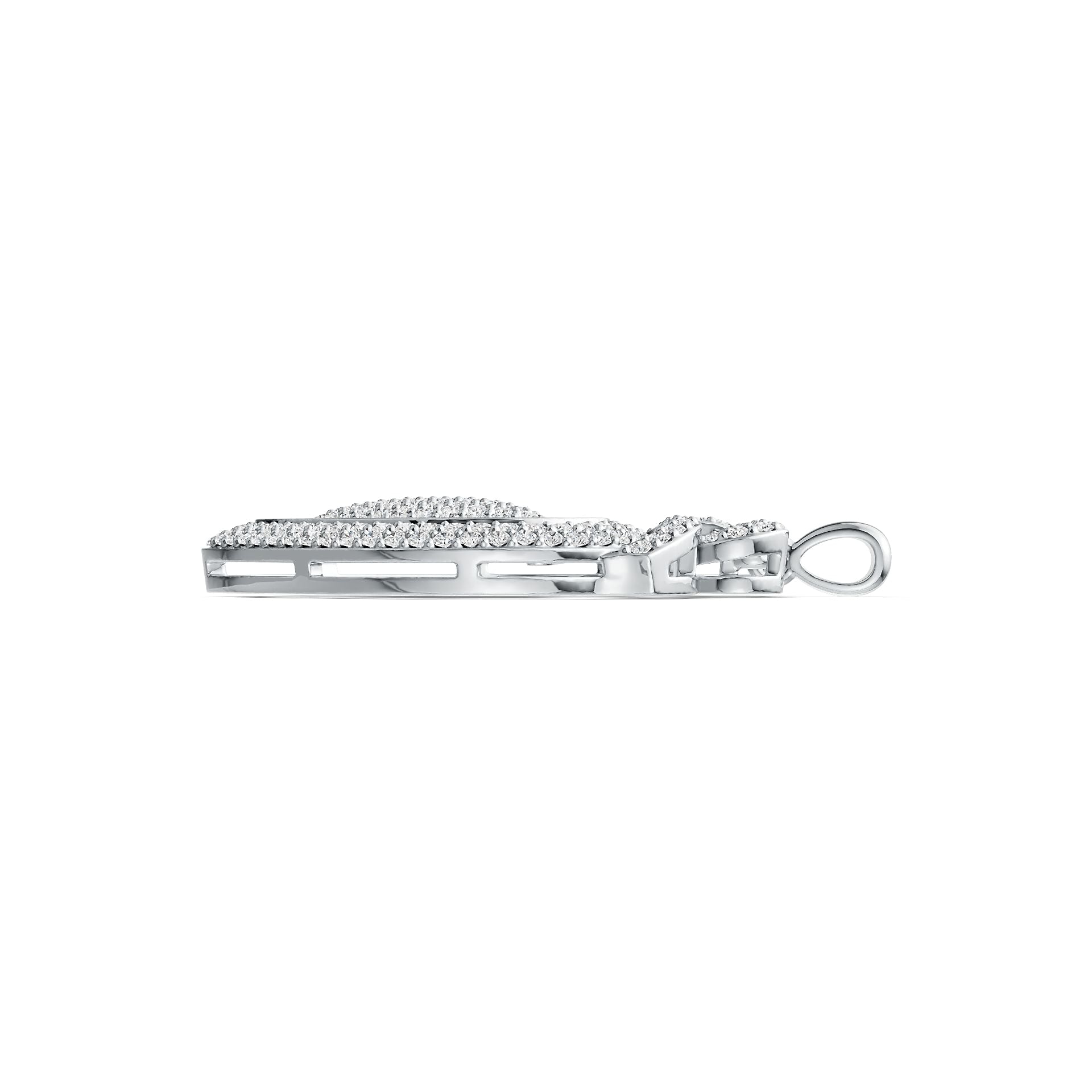Sterling Silver Pendant Heart with Bow Theme with White Topaz or Moissanite - Syzjewelry