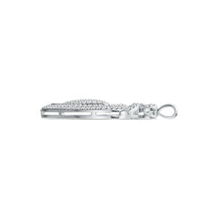 Sterling Silver Pendant Heart with Bow Theme with White Topaz or Moissanite - Syzjewelry