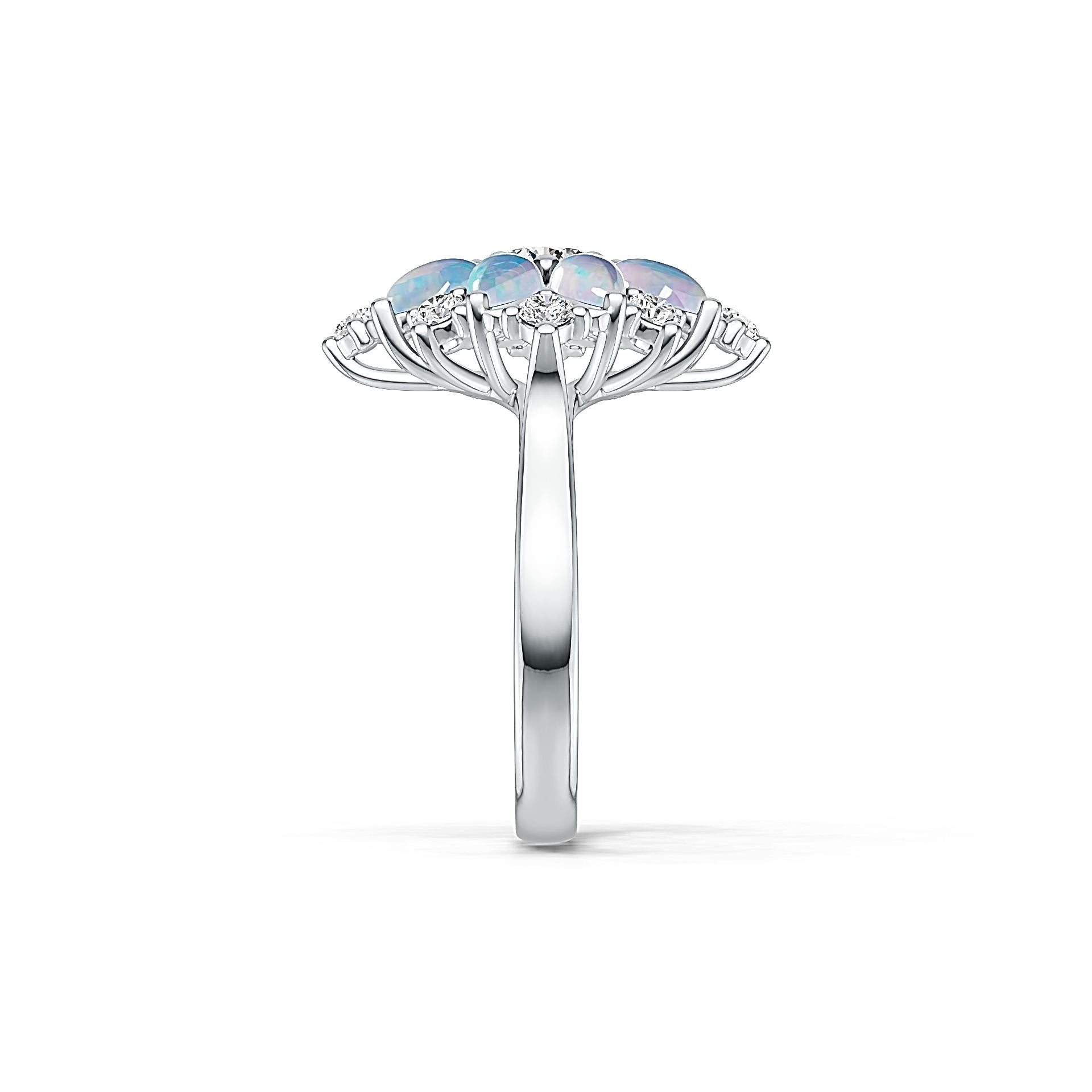 Sterling Silver Semi Mount Ring Setting Round RD 5x5mm PE Cabochon 5x4mm DHJ