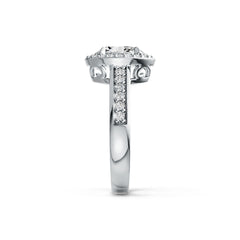 Platinum Semi Mount Ring Setting Oval OV 8X6mm Halo Diamond Accent DHJ
