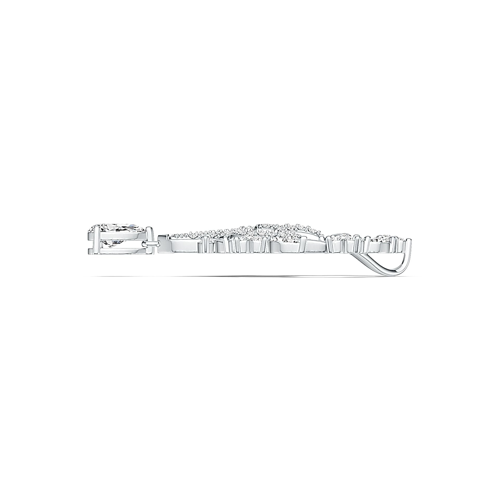 Platinum Semi Mount Pendant Setting Pear PE 9X6mm with Diamond Accent DHJ